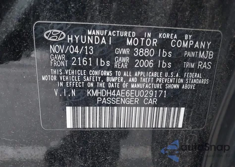 2014 Hyundai Elantra Se из США, поврежденный, VIN KMHDH4AE6EU029171